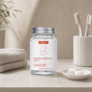 [FROM OREUM] Comprimés de dentifrice solides saveur mandarine, 60 comprimés, pour usage quotidien - Product Image 4