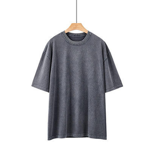 T-shirt court pour homme, coupe ample, haute qualité, uni, vente en gros - Product Image 4