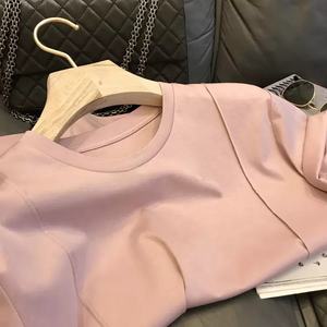 Camisetas de algodón para mujer, ropa de verano con cuello redondo, informal, Boutique - Product Image 5