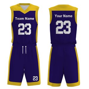Conjunto de Uniforme de Baloncesto Amarillo Personalizado, Cuello en V, Sin Mangas, Poliéster que Absorbe la Humedad, Unisex para Adultos, Todas las Temporadas, Alta Calidad - Product Image 1