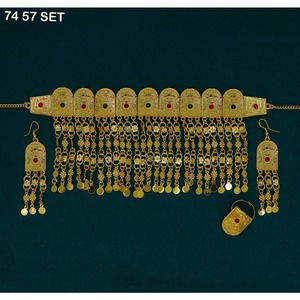 Nouveau Collier Martasha Plaqué Or Tendance, Collier Khannaki Plaqué Or Style Arabe Élégant, Bohème de Dubaï - Product Image 2