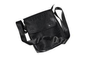 Sac bandoulière en cuir véritable motif alligator avec fermeture éclair, sangle amovible, style vintage, unisexe, usage quotidien - Product Image 6