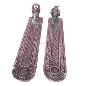 Brûleur d'encens et récupérateur de cendres en aluminium au design unique, finition antique, décoration d'intérieur, brûleur en résine, support pour bâtonnets d'encens - Product Image 5