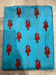 Coastal Lobster Motif Printed Cotton Fabric White Blue Tones Classic Nautical Lightweight Curtain & Cover Boys Summer Collection - Product Image 4