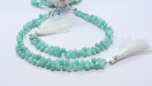 Perles de pierre précieuse en amazonite naturelle facettée en forme de goutte, 4x6 MM, perles en amazonite en forme de larme, perles en amazonite en forme de larme percées sur le côté, brin de perles en amazonite en forme de larme - Product Image 6