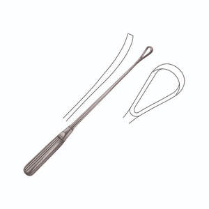 Cuchara de Aspiración para Aborto Wallich Ovum Curette, 19 mm, Acero Inoxidable, Alta Calidad, Instrumento Quirúrgico de Obstetricia y Ginecología, 42 cm - 16 1/2 pulgadas, CE - Product Image 2