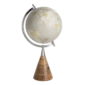 Globo Terráqueo Metálico Grande para Escritorio Ejecutivo |   Mapa del mundo detallado y coloreado |   Soporte Negro Sólido |   Pieza Clásica de Decoración Educativa y de Oficina - Product Image 1