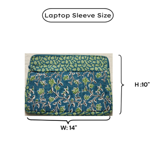 Funda para Portátil de Algodón Estampada a Mano Artesanal India, Ecológica, Acolchada, Duradera, Lujosa, Clásica, con Bolsillos con Cremallera, Larga - Product Image 6