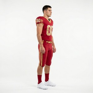 Hot Sale Custom American Football Uniform Breathable Anti Bacterial <b>Material</b> 100% Polyester Quick Dry for Men Women Children - Product Image 3