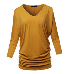 เสื้อยืดผู้หญิงผ้าฝ้าย/ใยไผ่ ทรงปกติ สีพื้น เนื้อนุ่ม สวมใส่สบาย แขนสามส่วน ปักลาย เหมาะสำหรับใส่ในฤดูร้อน - Product Image 1