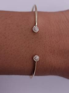 ELVORA GEMS Bracelet rigide tendance plaqué or 18 carats avec diamants de laboratoire certifiés IGI et diamants blancs taille brillant - Product Image 4