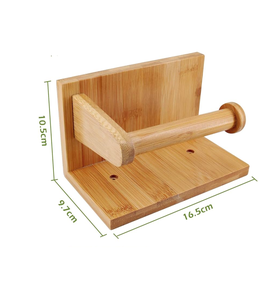 Porte-rouleau de papier toilette mural en bois, support en cuir, design bois, objet décoratif - Product Image 3