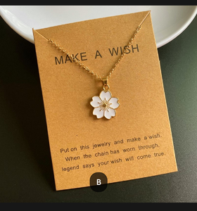 Collier ras du cou classique pour femme avec pendentif fleur en alliage de zinc, chaîne à maillons, cadeau pour femme - Product Image 2