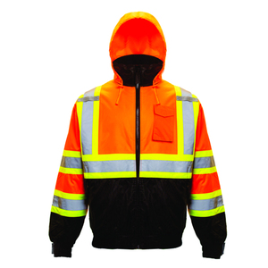 Reflective Construction Work Jacket High Visibility Safety <b>Clothing</b> for Road Crews Warehouse and Utility Work - Product Image 1