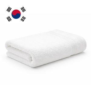 Serviette de bain en coton blanchi, écologique, douce pour la peau, qualité hôtelière, couleur unie, 600 GSM, fabrication coréenne, étiquette privée OEM - Product Image 1