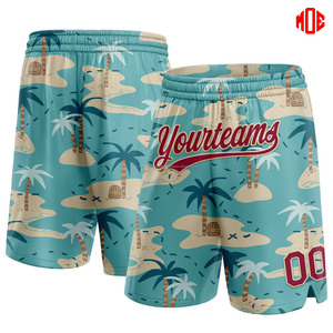 กางเกงบาสเก็ตบอลตาข่ายผู้ชาย พร้อมพิมพ์ชื่อและหมายเลขตามสั่ง แบบซับลิเมชั่น สำหรับชุดทีม ผลิตภัณฑ์กีฬาแบบ OEM จำนวนมาก - Product Image 3