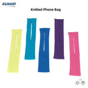 Sacs à télé<span class=keywords><strong>phone</strong></span> portable en tricot écologiques de couleur unie, faciles à transporter, légers, nouveau style, poche pour télé<span class=keywords><strong>phone</strong></span>, sac bandoulière, tissu doux - Product Image 2