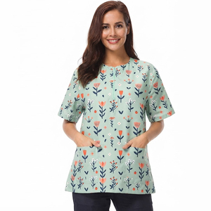 Blouse de coiffure à demi-manches avec fermeture éclair, veste de barbier, tablier de coiffure - Product Image 6
