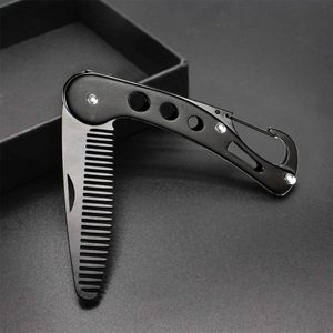 Professional Stainless Steel Folding Beard Comb Portable Multifunction Anti Static Comb For <b>Men</b> And Women Mustache Styling - Product Image 6