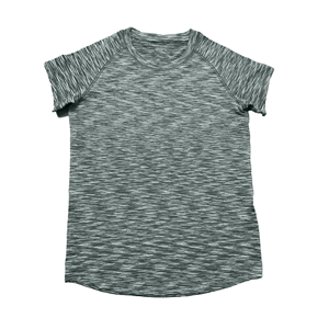 Camiseta de Manga Corta para Hombre, Color Gris Jaspeado, Cuello Redondo, Corte Regular, Manga Raglán, Tejido de Punto, 100% Poliéster, Secado Rápido, Color Sólido, Estilo Casual - Product Image 6