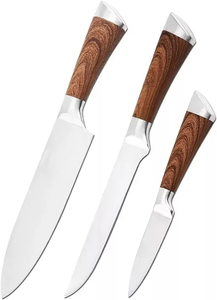 High Quality Stainless Steel Professional Chef <b>Knife</b> <b>Set</b> <b>Sharp</b> Blade Right Hand Orientation Customized Wooden Handle - Product Image 4