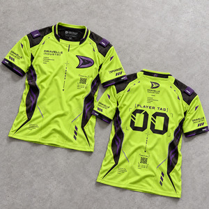 Camiseta Deportiva Sublimada Verde Lima, de Secado Rápido, Poliéster, Estilo Sci-Fi Techwear, Uniforme de Equipo de Juego, Cuello Redondo, Manga Corta, Unisex para Adultos - Product Image 1