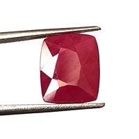 Pierre précieuse naturelle en rubis rouge africain de 6,85 carats, taille coussin, facettée, non montée