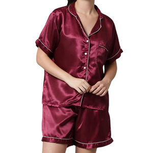 Conjunto de Pijama de Satén Premium para Mujer, Elegante, Casual, de Lujo, para Verano, Camisón Cómodo, Pantalones Cortos, Transpirable, de Secado Rápido - Product Image 2