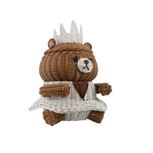 Cesta de Almacenamiento de Mimbre Ecológica con Forma de Oso Tutú, Maceta Única con Forma de Animal, Soporte para Mantas de Piso para Habitación Infantil - Product Image 2