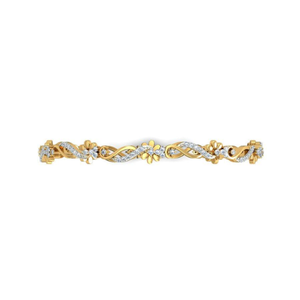 AJRETAIL Brazalete de Diamantes Naturales Floral Harmony de 0.86ct para Mujer, Talla 2.25, Oro Amarillo de 14kt, Color HI, Claridad VS-SI, Certificado - Product Image 4