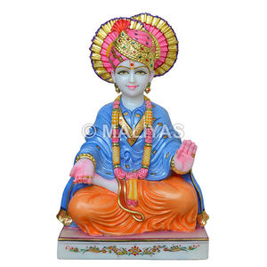 Murti de Swaminarayan en Mármol |   Ídolo artesanal de Bhagwan Swaminarayan – Maliyas - Product Image 1