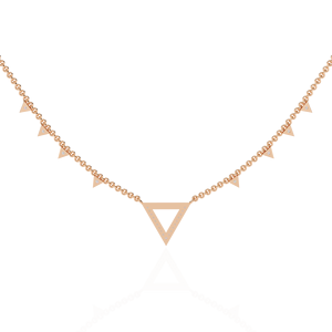 Delicado Collar con Colgante Chevron en Forma de V con Diamantes, Oro Rosa de 10K, 14K, 18K - Product Image 2