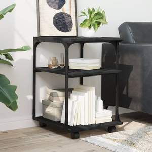 Support d'imprimante en bois d'ingénierie à 3 niveaux, 16,9''x18,9''x25,2'', chariot de rangement noir - Product Image 4