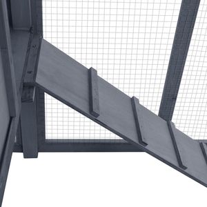 Gallinero de Madera Contrachapada de Abeto Sólido en Gris y Blanco con Jaulas para Animales de Acero Galvanizado - Product Image 6