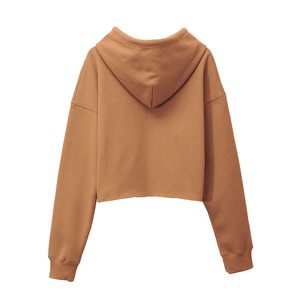 Hoodie court premium pour femme, délavé à l'acide, en mélange de coton doux et polaire, logo personnalisé, OEM ODM, vente en gros - Product Image 2