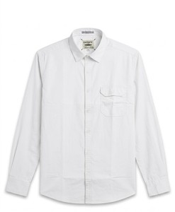 เสื้อเชิ้ตผู้ชาย Enovate สีขาว ผ้าฝ้าย แขนยาว ปกคอพับ สีพื้น ระบายอากาศได้ดี ผ้าป๊อปลิน 140 กรัม สไตล์ฤดูร้อน - Product Image 4