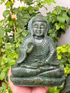 Colombian Jade Buddha <b>Statue</b> | Hand Carved Natural Jade Meditation Idol | Gemstone Buddha Home Decor | Wholesale Supplier - Product Image 1