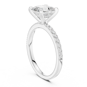 Anillo de Compromiso con Diamante Cultivado en Laboratorio, Corte Asscher Brillante, Certificado GRA, Joyería de Lujo a Precio de Mayoreo, Elaborado en Oro Blanco de 14k - Product Image 3
