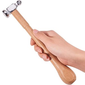 Martillo de orfebre de cabeza plana y abovedada Dimacus con mango de madera natural, herramienta para conformar metales de joyería, 9-1/4 pulgadas, ZetomedPro - Product Image 5