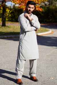 Conjunto de Traje Casual de 2 Piezas Shalwar Kameez para Hombre Musulmán, Talla Grande, Térmico, Transpirable, de Secado Rápido, Cuello Redondo, Estilo Africano - Product Image 3