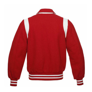 Chaqueta Varsity Roja para Hombre, Cuerpo de Lana, Mangas de Cuero, Cierre de Botones, Nuevo Estilo, Chaqueta Varsity para Hombre a Precio de Mayoreo - Product Image 4