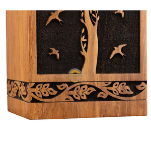 AYAANS Rosewood wooden Hand Carved Wooden Hot Selling cremation Urn <b>Box</b> for Adult Ashes Wholesale Cremation Urns (6X6X11)IN - Product Image 4