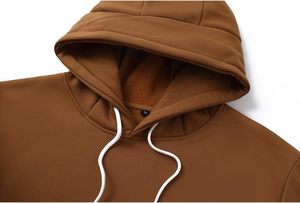 Sudadera con Capucha Tricolor en Contraste al por Mayor - Sudadera con Paneles Marrón, Gris Oscuro y Blanco - Top Urbano de Forro Polar con Capucha - Product Image 3