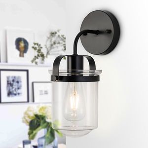 Lampada da Parete Moderna a 1 Luce con Paralume in Vetro Trasparente, Illuminazione Industriale per Interni, Adatta per Bagno, Soggiorno o Camera da Letto - Product Image 3