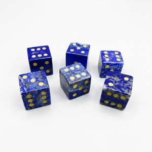Stone Lapis lazuli D6 <b>Dice</b> Cube Natural Gemstone Crystal Stone D6 <b>Dice</b> Engraved Stone Custom <b>Dice</b> <b>Sets</b> - Product Image 1
