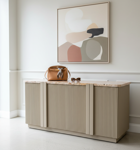 Credenza moderne en chêne massif à 4 portes en MDF Begie - Product Image 5