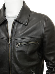 Chaqueta de Cuero Personalizada para Hombre, Estilo Hip Hop, Cuello Alto, Impermeable, Ecológica, Bordada, a la Moda, con Color Personalizado, de Cuero Vacuno - Product Image 4