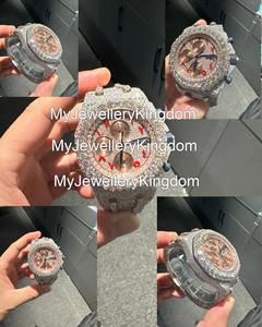 Reloj con Esfera de Moissanita VVS de 42 mm, Cristal de Reloj de Acero Inoxidable, Caja de Moissanita, Acabado en Oro Rosa de Dos Tonos, Resistente al Agua hasta 10 Bares - Product Image 4