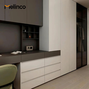 Série d'armoires murales Melinco personnalisées, même couleur que la porte, autonomes, durables, luxueuses, élégantes, modernes, à finition brillante, pour chambre à coucher - Product Image 3