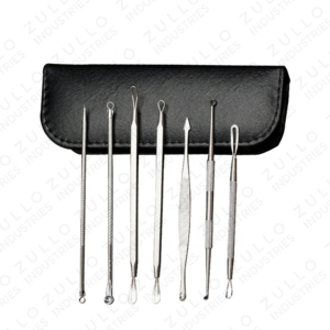 Professional 9 Piece Acne Blackhead Extraction Kit with Custom Logo Comedone Pimple and Blemish Removal Tools - Product Image 2
